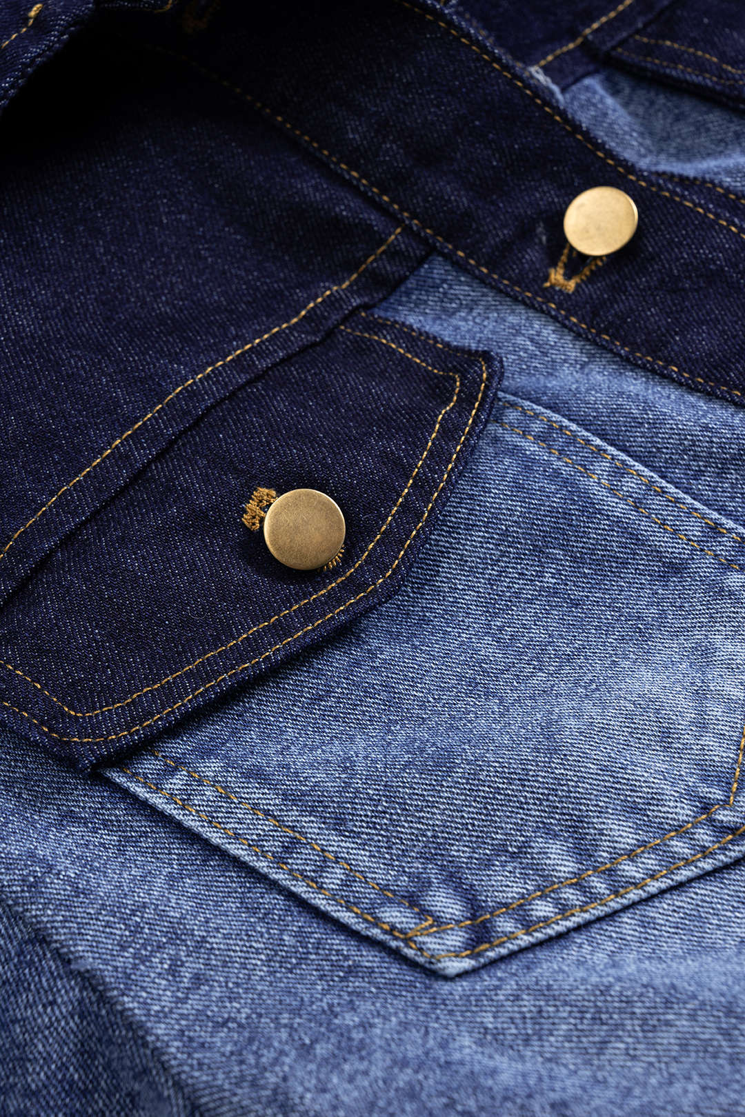 Denim Contrast Button Frayed Jacket