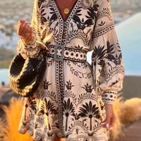 Fashion Printed Beach Loose Mini Dress