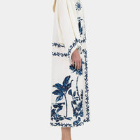 Vintage Hawaiian Print Sequined Oversized Loose Midi Dress