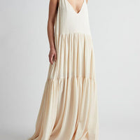 Summer Vacation Deep V-Neckline Strappy Maxi Dress