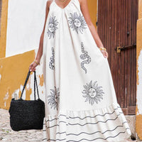 Unique Ethnic Under The Sun Printed V-Neck Dress
