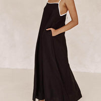 A-line Summer Vibe Contrasting Suspender Dress