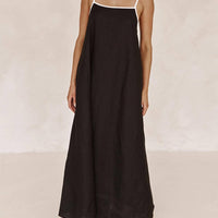 A-line Summer Vibe Contrasting Suspender Dress