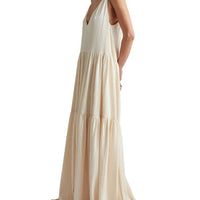 Summer Vacation Deep V-Neckline Strappy Maxi Dress
