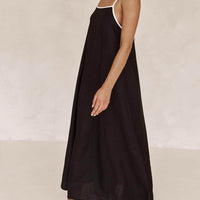 A-line Summer Vibe Contrasting Suspender Dress