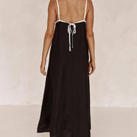 A-line Summer Vibe Contrasting Suspender Dress