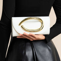 Metallic Faux Leather Clutch Bag