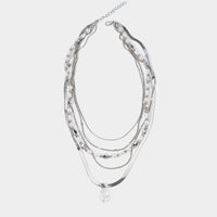 Pearl Chain Layered Necklace