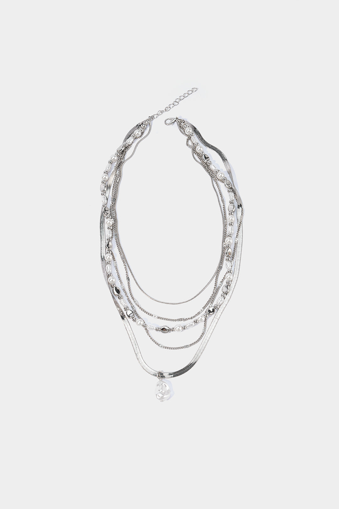 Pearl Chain Layered Necklace
