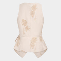 Embroidery Tie Front Tank Top
