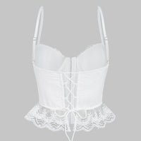 Lace Patchwork Tie Back Cami Top