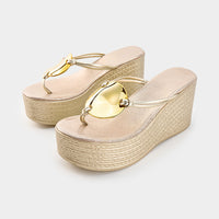 Metallic Ring Toe Sandals