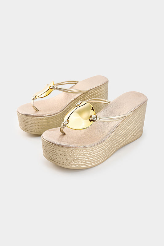 Metallic Ring Toe Sandals