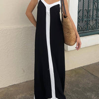 Suspender Colorblock Midi Dress