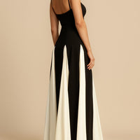 Elegance Panelled Tulle A-line Slip Maxi Dress