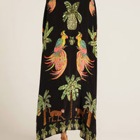 Unique Drop Shoulder Sleeve Coconut Tree Printed Dress