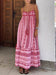 Crochet Patchwork Ethnic Style Knitted Slip Maxi Dress