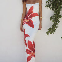 Abstract Unforgettable Floral Print Maxi Dress