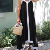 Suspender Colorblock Midi Dress