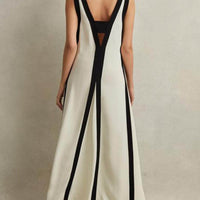 Colorblock Reversible Style A-Line Maxi Dress
