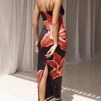 Abstract Unforgettable Floral Print Maxi Dress