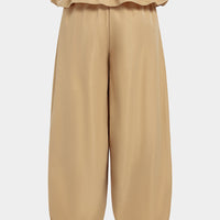 Solid Ruched Balloon Pants
