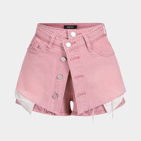 Denim Button Pocket Shorts