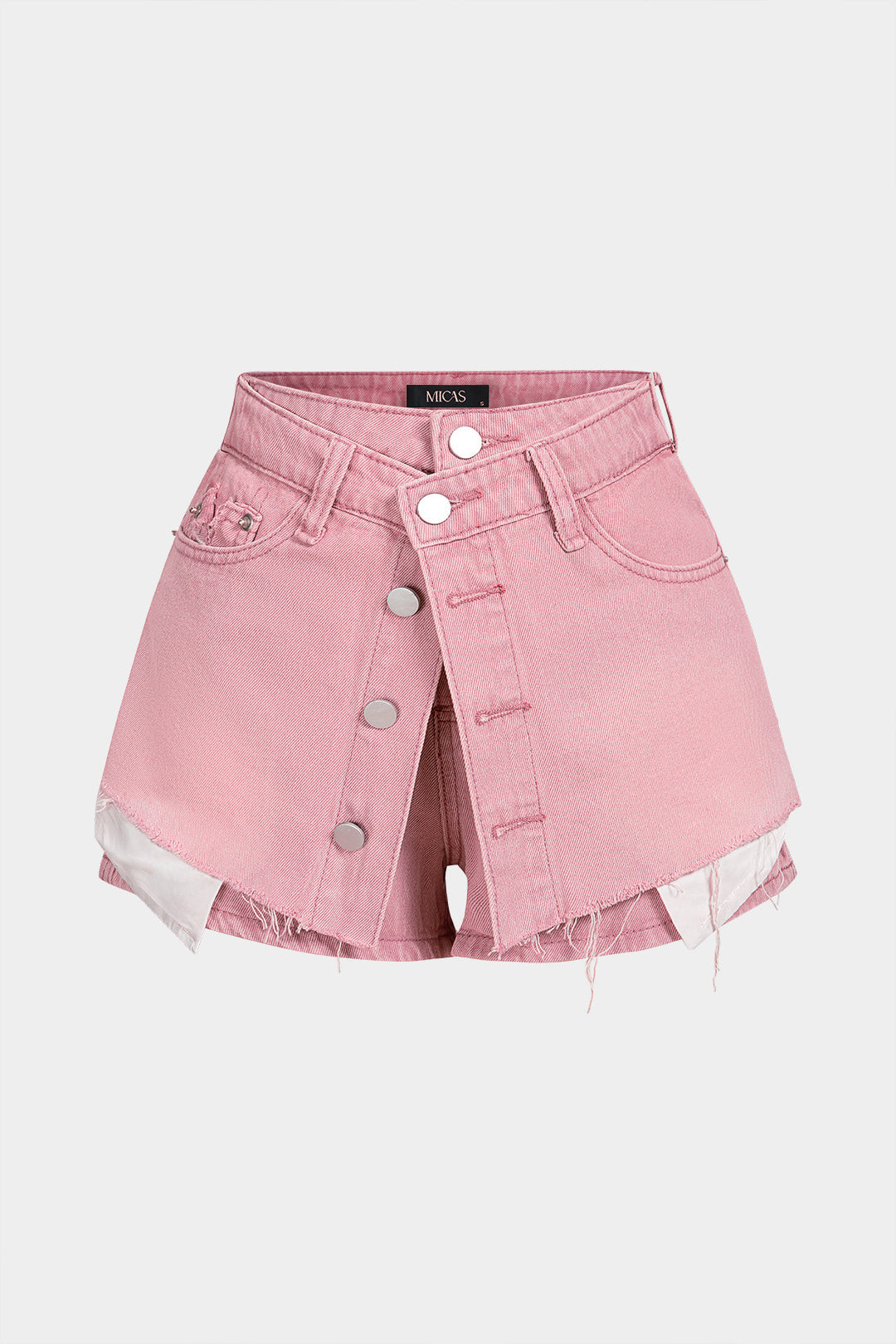 Denim Button Pocket Shorts