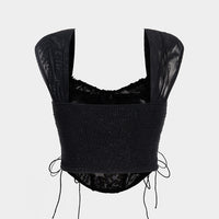 Mesh Tie-Up Smocked Tank Top