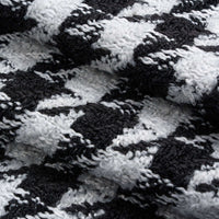 Houndstooth Print Button High Waist Skirt