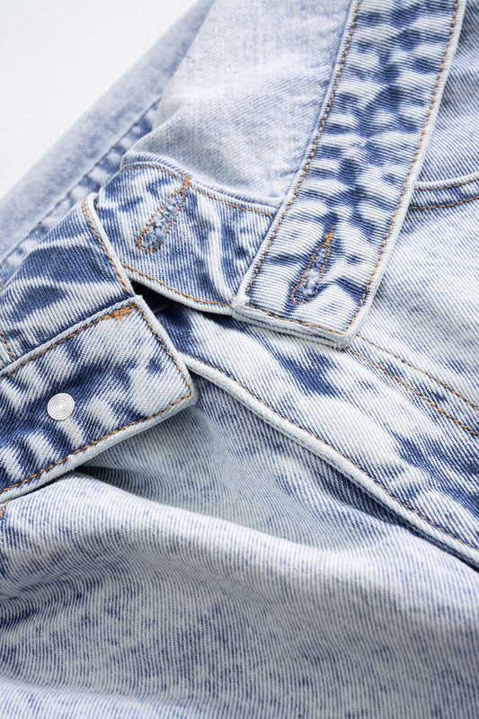 Denim High Waist Wide Leg Shorts