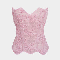 Floral Corset Tie Back Tube Top
