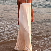 Elegant Satin Evening Gown Maxi Dress