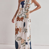 Printed One-Shoulder Maxi Dress