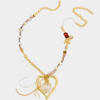 Alloy Irregular Pendant Beaded Necklace