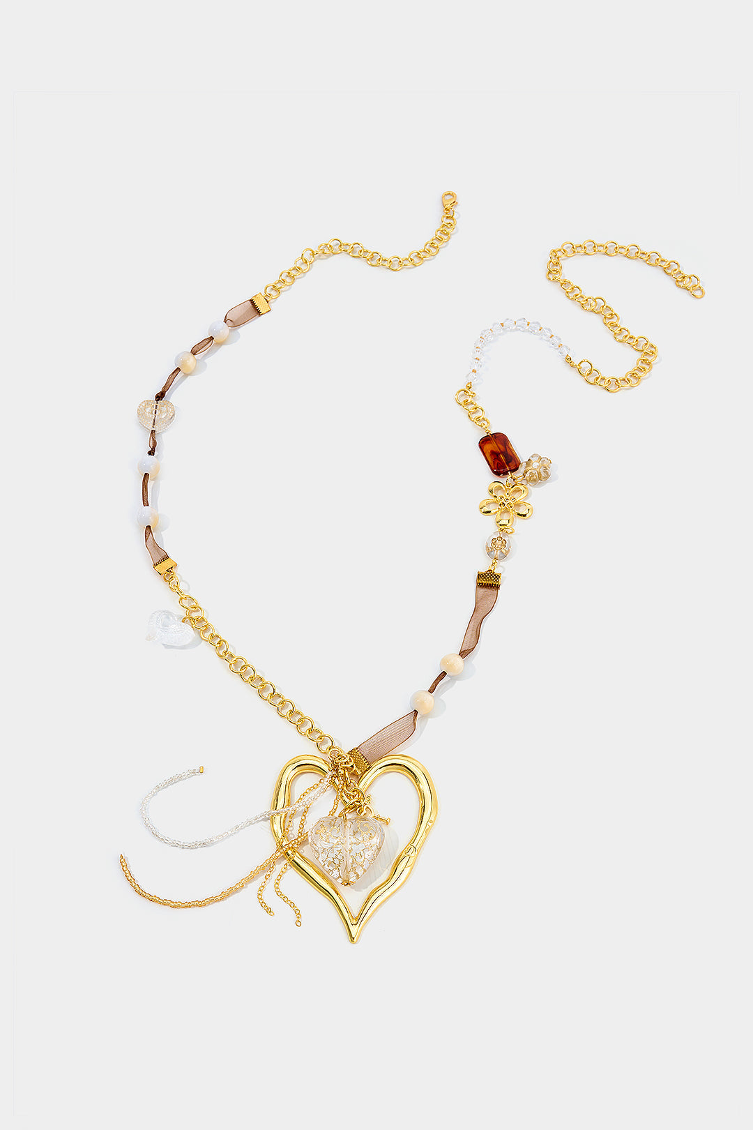 Alloy Irregular Pendant Beaded Necklace