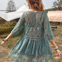 Loose Lace Beach Vacation Bikini Cover-Up Dress