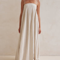 Casual Fashion Halter Neck Striped Maxi Dress