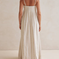 Casual Fashion Halter Neck Striped Maxi Dress