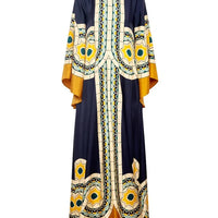 Twill Art Deco Print Maxi Dress