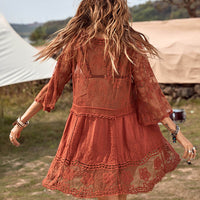 Loose Lace Beach Vacation Bikini Cover-Up Dress