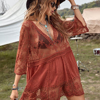 Loose Lace Beach Vacation Bikini Cover-Up Dress