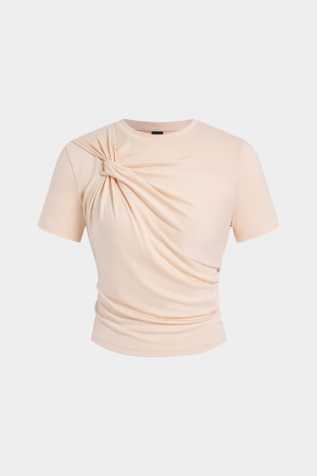 Round Neck Twist Knot Short Sleeve T-shirt