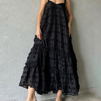 Flower Decor Pretty A-Line Layered Loose Maxi Dress