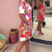 ARIA PRINTED SHIFT DRESS