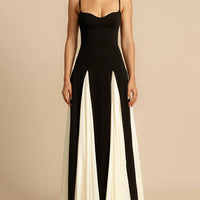 Elegance Panelled Tulle A-line Slip Maxi Dress