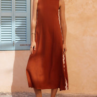 Stripes Side Wave Embellished Side Slit Loose Dress