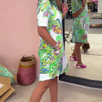 ARIA PRINTED SHIFT DRESS