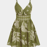 Botanica Print V-Neck Mini Dress