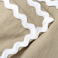 Linen Contrast Binding High Waist Skirt